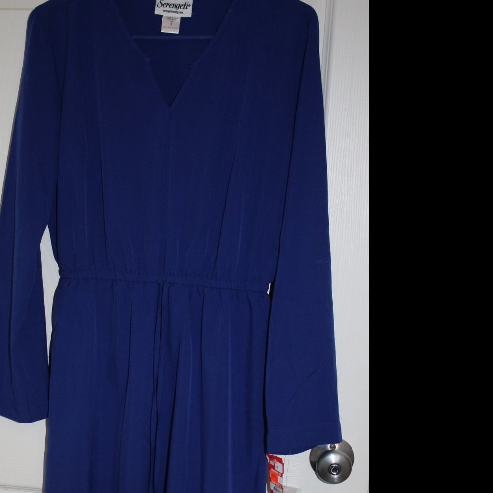 Serengeti blue long sleeve dress, size small,